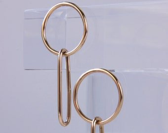 Boucles d’oreilles 14K Gold Fill Link, boucles d’oreilles Gold Dangle, légères, minimalistes, cadeaux pour elle, pour eux, boucles d’oreilles Cable Chain, Sterling Silver