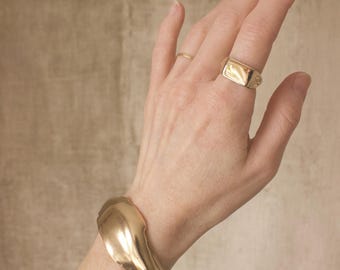 Handmade Heavy Statement Cuff: Abstract, fluid design. Available in Bronze or 925  Sterling Silver.