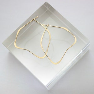 Minimalist Gold Earrings, Lightweight Statement Hoops, Gold-Fill, Organic, L.Greenwalt Jewelry, Geometric, Threader, Gifts For Her, Them