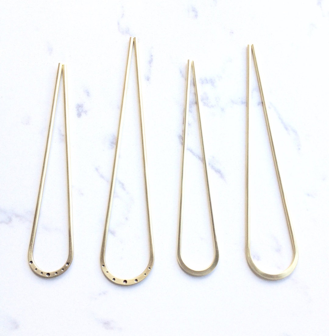 Handmade, Brass Hair Pin, Bun Holder, Hair Fork, L.greenwalt Jewelry