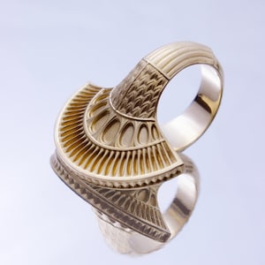 Statement Ring, Radiance, Fan, Art nouveau, Victorian, Handmade, Bronze, Sterling Silver, Gifts for Her, Gifts for Him, Gifts for Them