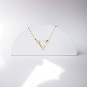 Art Deco Necklace, Handmade Gold Geometric, Triangle, Sterling Silver, 14K Gold Fill, Delicate, Minimalist Jewelry, Gifts For Her, For Them image 4