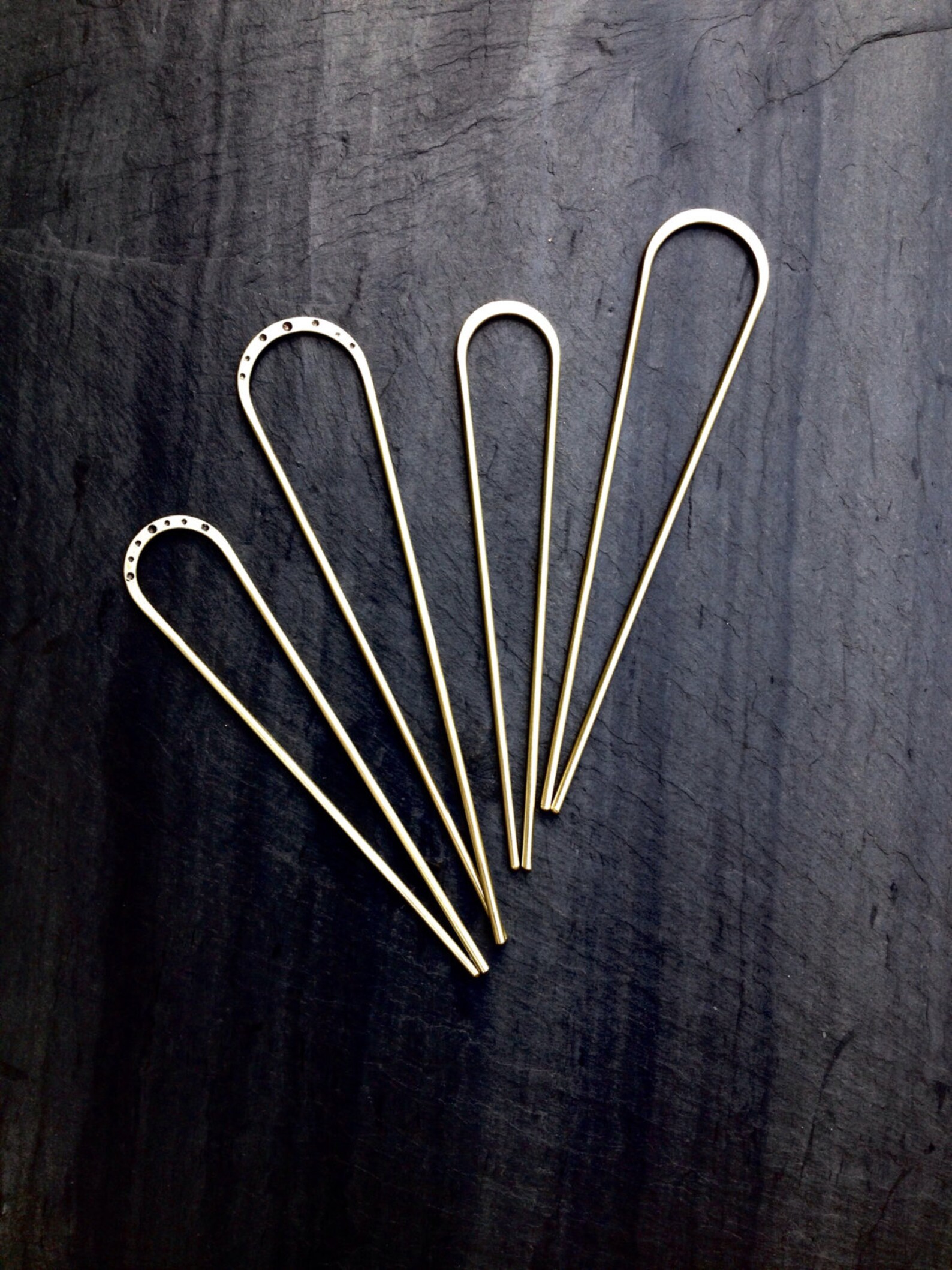 Handmade Brass Hair Pin Bun Holder Hair Fork L.greenwalt Etsy