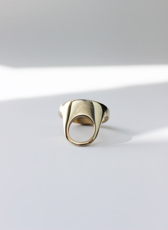 Gold Geometric Ring Modern Circle Gold Sterling Silver Etsy