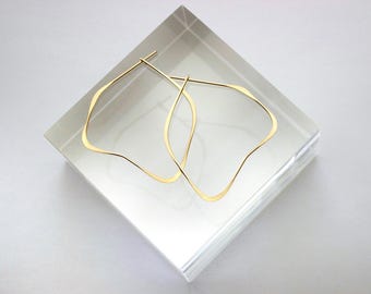 Modern Geometric Gold Earrings in 14K Gold Fill or Sterling Silver, Lightweight Minimalist Everyday Earrings