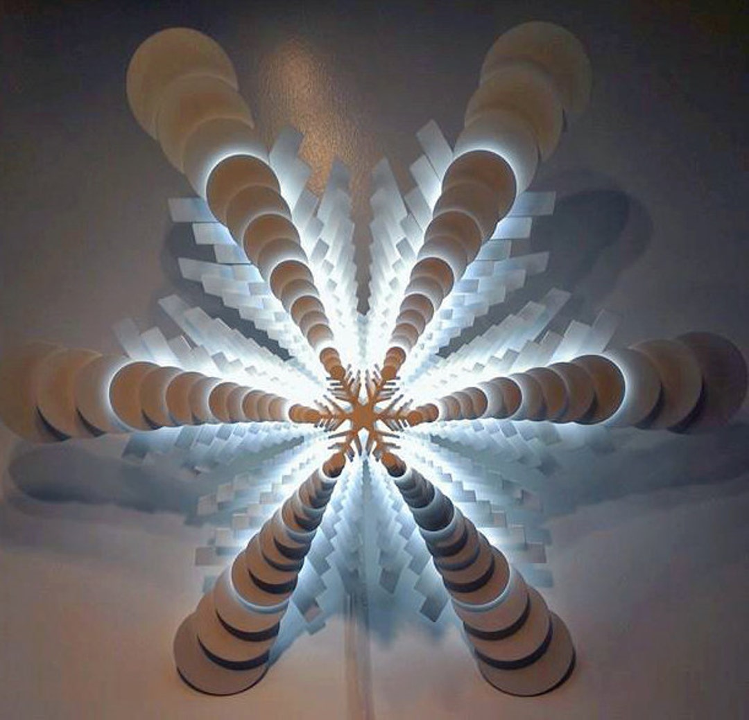 Snowlight Small Metal Modern Snowflake Light Wall-art - Etsy