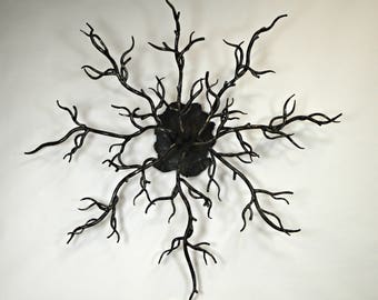 Large Metal Branch Snowflake "Driftwood" Wall Art Sculpture
