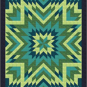 PDF Quilt Pattern -- Twin Size Medallion Star