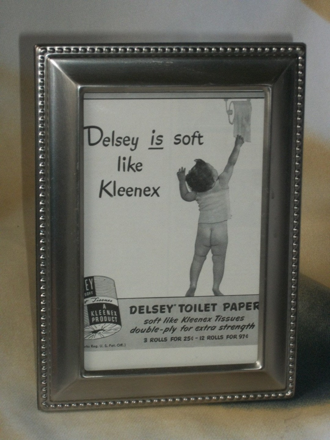 1940's Framed Delsey Toilet Paper Magazine Better Homes & Gardens Wall