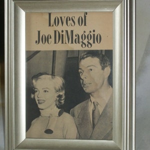 7 by 9 inch Framed Picture Joe DiMaggio and Marilyn Monroe Scope Mag Nov 1952