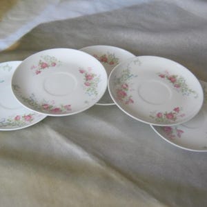美しいバラ模様の Wm Guerin & Co Limoges France 5 1/2 インチ ソーサー 5 個セット