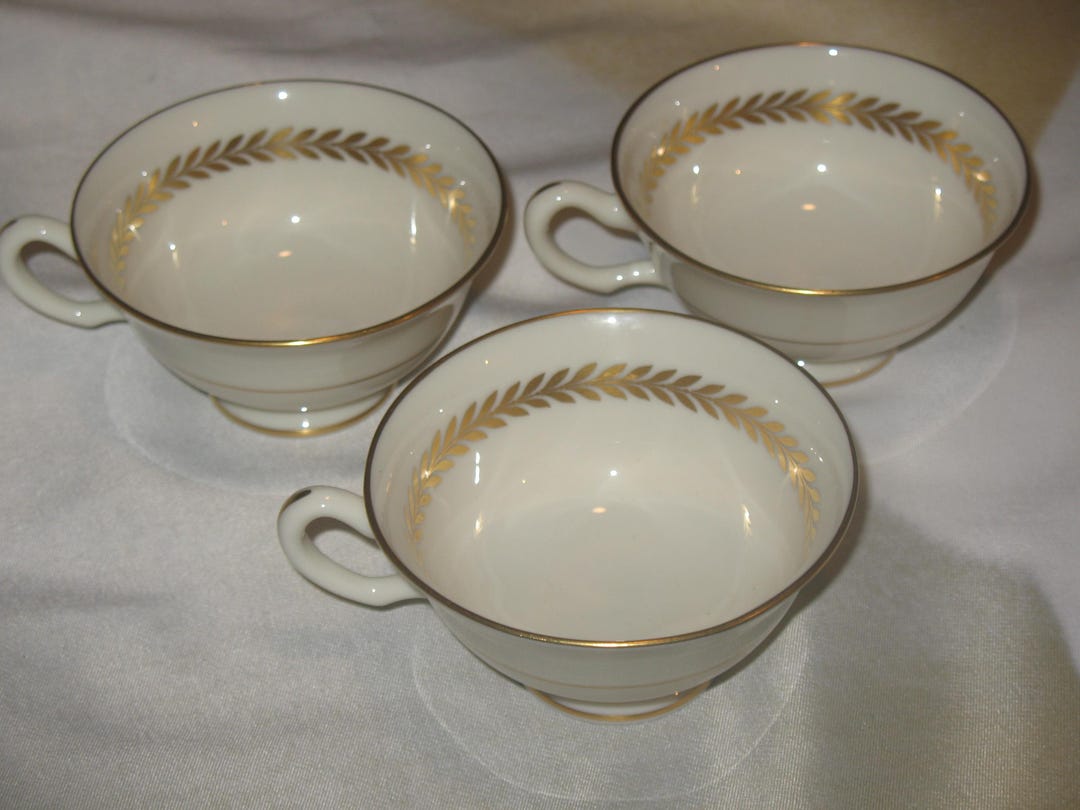 Lenox Imperial Gold Trimmed Footed Tea / Coffee Green Backstamp (set of ...