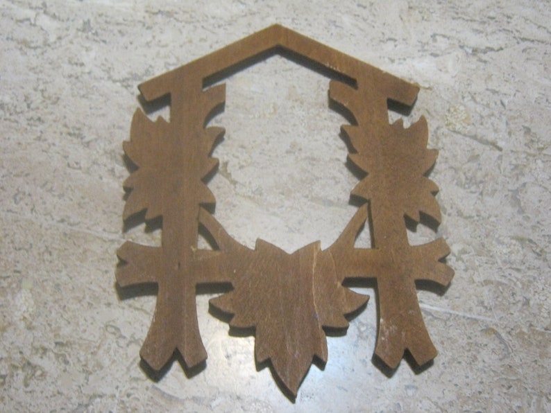 7 by 6 1/4 Inch Cuckoo Clock Face Frame for Parts From a Etsy