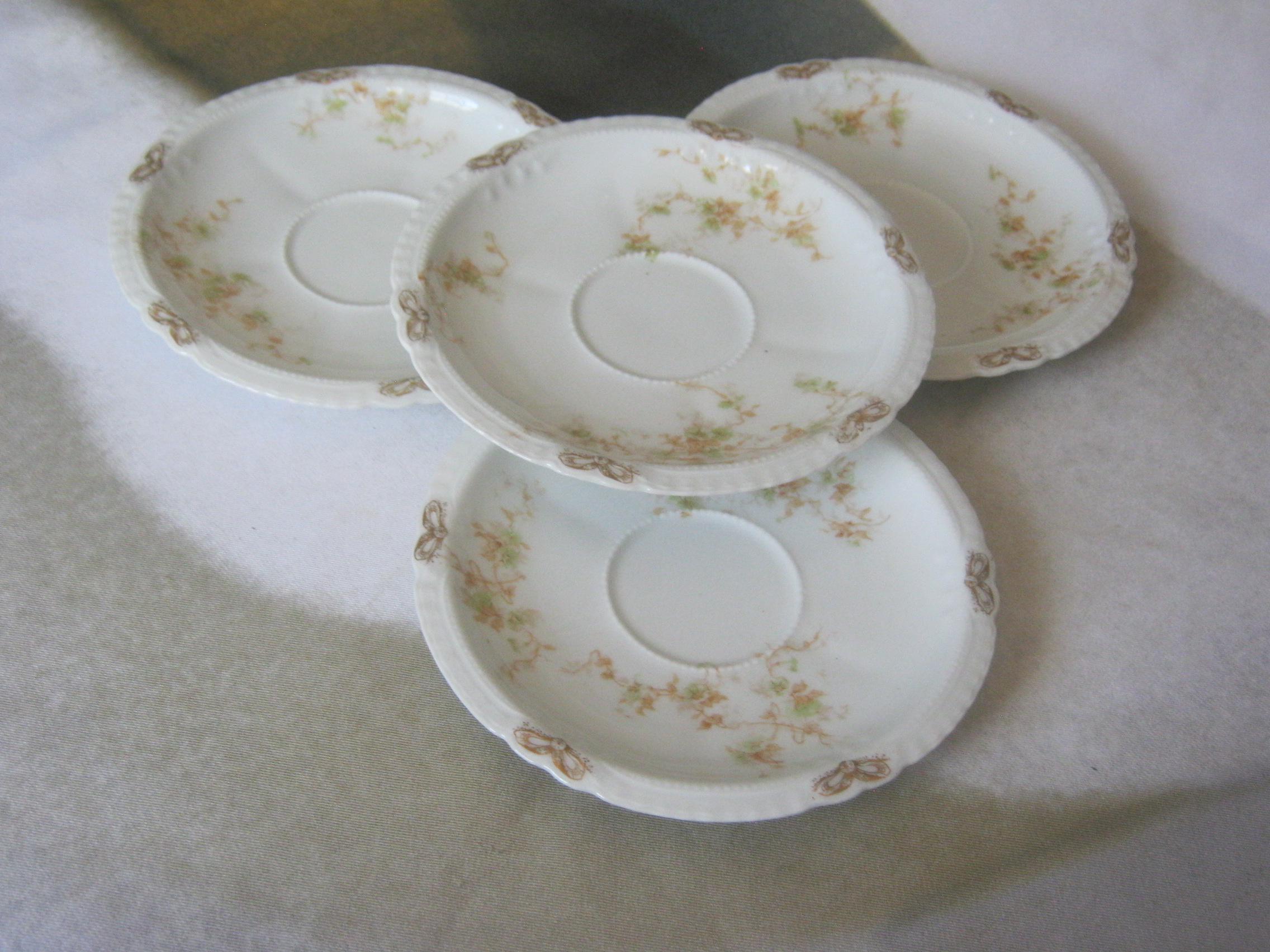 セオドア・ハビランドの美しいソーサー4枚セット、磁器、リモージュ