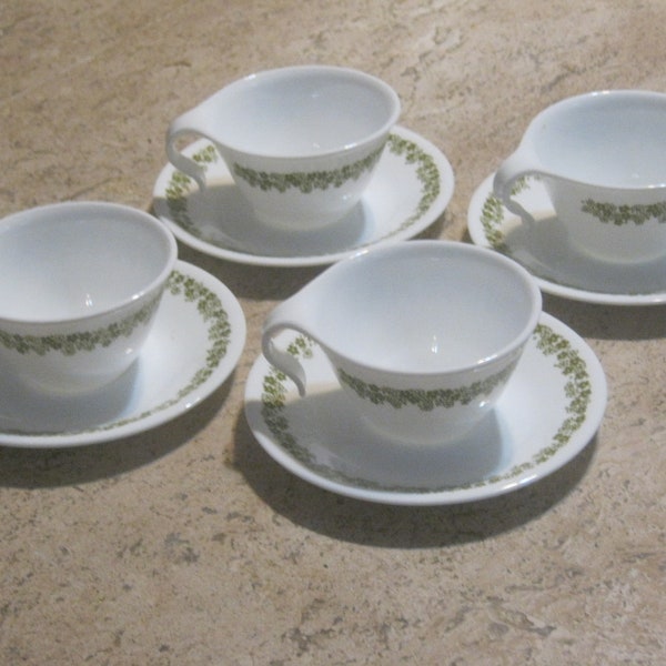 Corelle Spring Blossom Set of 4 Cups and Saucers Perfect Shape