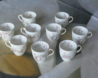 リモージュ磁器ディナープレート：紫の花、GDAフランス、CHフィールド