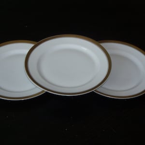 Set of 3 Vintage H&C Co Selb Bavaria Gold Trim Greek Key 7 1/2 inch Salad Plates