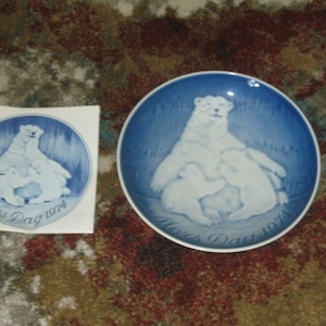 Bing & Grondahl Copenhagen Porcelain Mors Dag 1974 Mother&#39;s Day Plate Great Condition