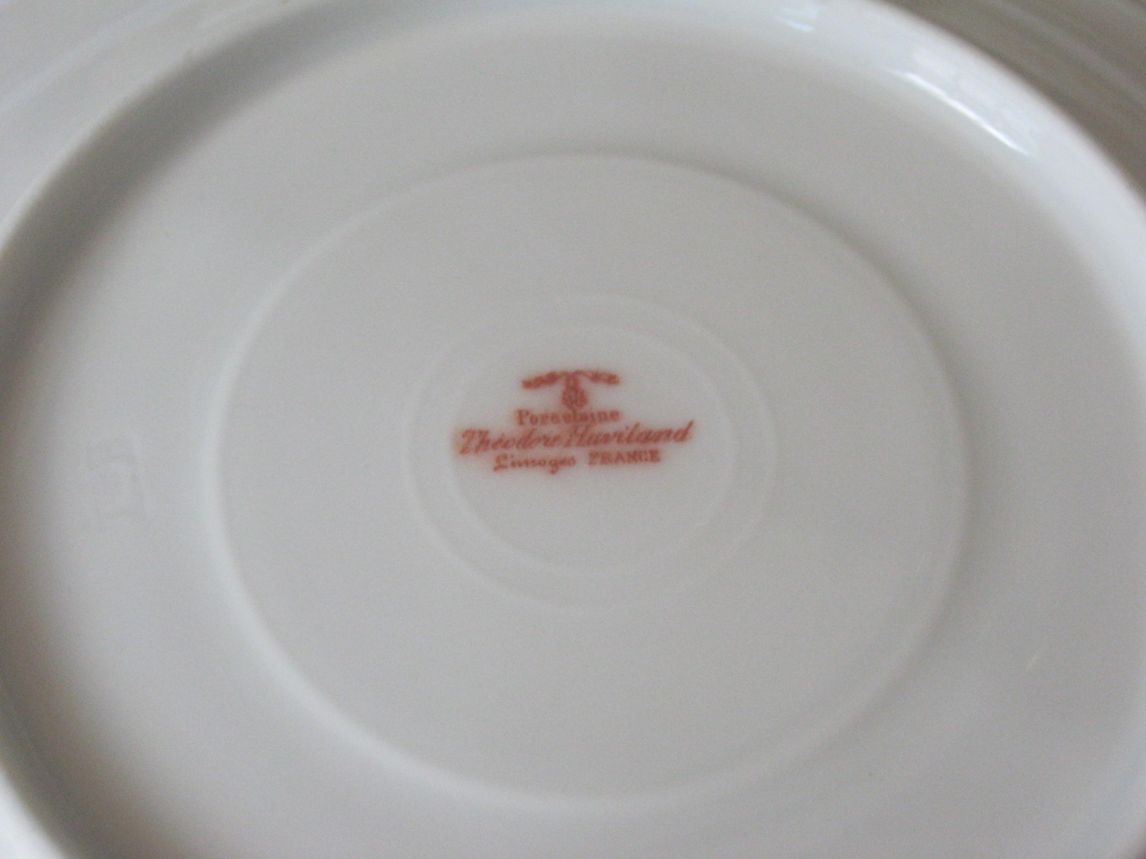 セオドア・ハビランドの美しいソーサー4枚セット、磁器、リモージュ