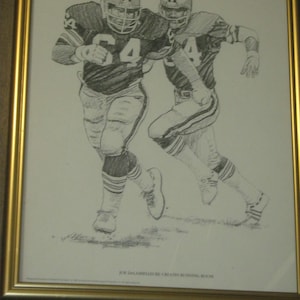 11 by 14 inch Kardiac Kids Joe Delamielleure Print 1981 Cleveland Brown 11 x 14 framed Sketch by K Atkins
