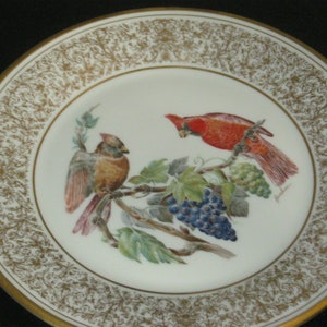 vintage Lenox Boehm Birds par Edward Marshall Boehm Cardinal 1976 Plaque garnie d’or