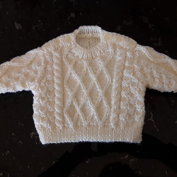 V-Neck Cable Sweater - Baby