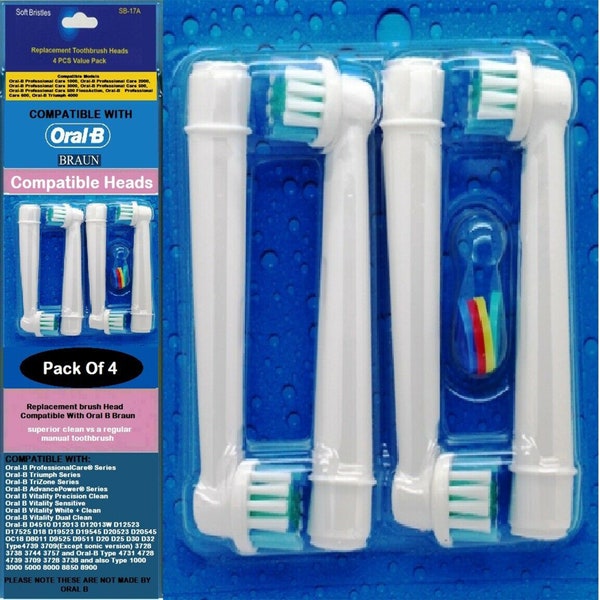 Oral B, Compatible Electric Toothbrush Heads - for Braun Oral B Toothbrush Head Replacement, Electric Replacement Toothbrush Heads