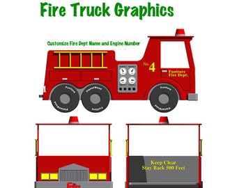 Gráficos: Cama para camión de bomberos (tamaño doble o cuna)