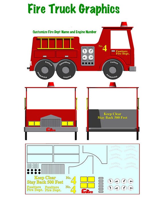Graphics Fire Truck Bedtwin Or Crib Size Etsy