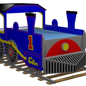 Digital Download: Train (Twin Size) Bed Woodworking Plan