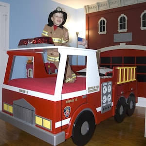 Fire Truck (Twin or Crib Size) Bed Woodworking Plan