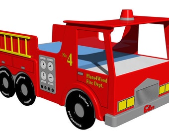 Digital Download: Fire Truck (Twin Size) Bed Woodworking Plan