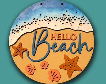 Hello Beach Sign