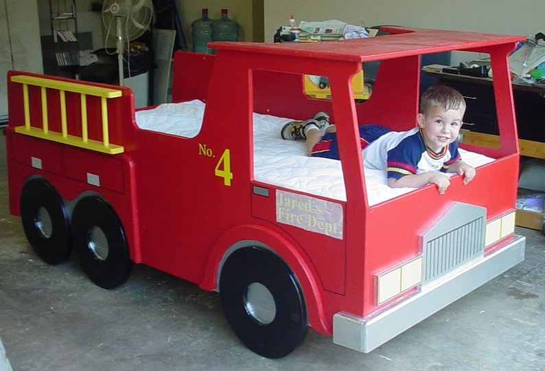 Fire Truck twin or Crib Size Bed Woodworking Plan Etsy