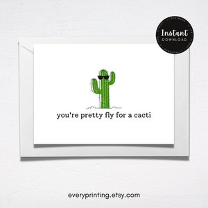 Voler pour un cactus carte de remerciement téléchargement numérique