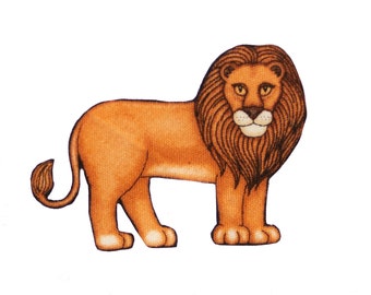 Lion Big Cat Iron On Fabric Transfer Applique Patch - 242