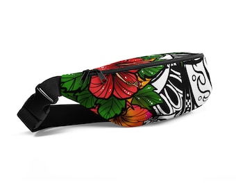 Fanny Pack - Hibiscus Swirl White