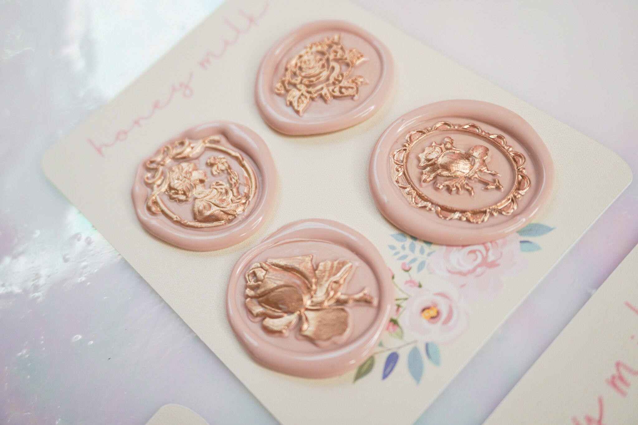 Coquette Light Pink and Gold Wax Seal Set | Aesthetic Stickers | Wax ...