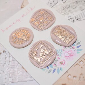 Bear Themed Wax Seal Set | Aesthetic Stickers | Wax Seal Stickers | Ephemera | Journaling Stickers I Wedding Envelope Seals
