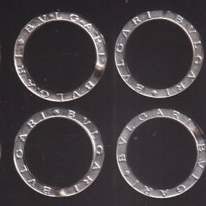 Genuine Bulgari Sterling 925 Silver Keyring/Necklace Wt.10.5 grams, Diameter 33mm. Used VF Condition.  Price is PER ONE. 8 Pcs Available!
