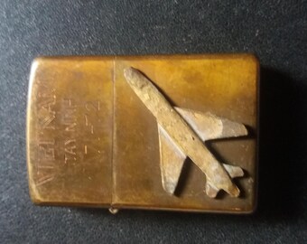 Vintage Year 1970 Zippo Slim Lighter DANANG 70-71 Vietnam