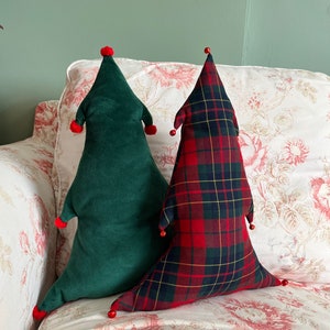 Christmas Tree Pillow, Velvet Tree Pillow, Christmas Tree Cushion, Christmas Decoration, Christmas Tree Shaped Decorative Pillow, Xmas Tree