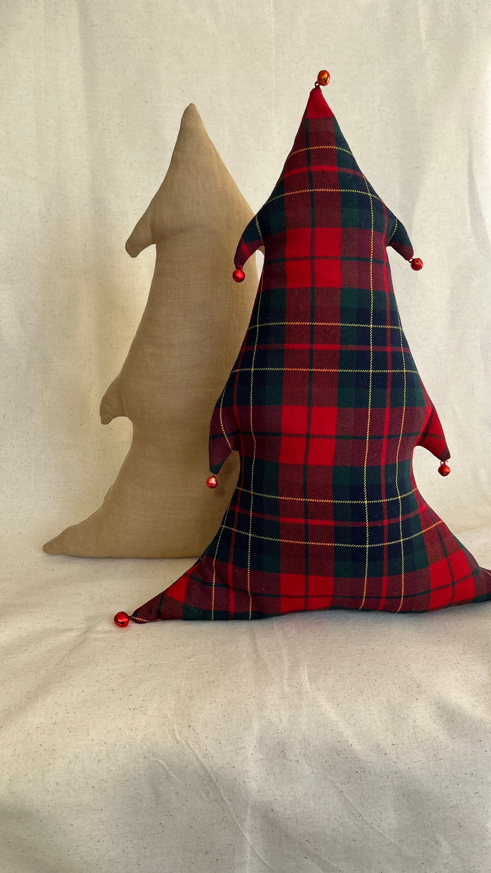 Christmas Tree Pillow Tartan Tree Pillow Christmas Tree Etsy