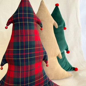 Christmas Tree Pillow, Tartan Tree Pillow, Christmas Tree Cushion, Christmas Decoration, Christmas Tree Shaped Decorative Pillow, Xmas Tree