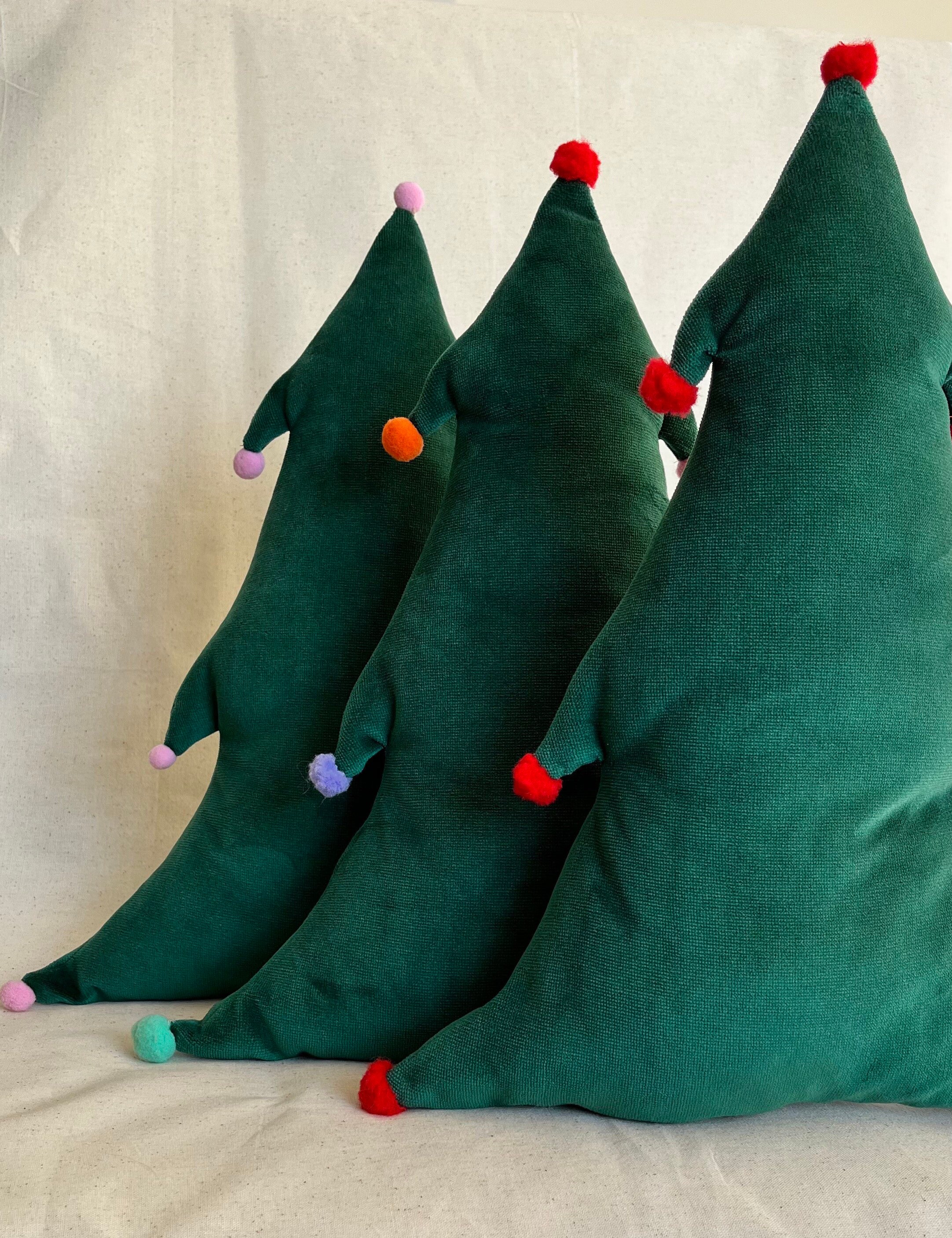 Christmas Tree Pillow Velvet Tree Pillow Christmas Tree Etsy
