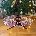 Vintage Red Toile Christmas Tree Skirt, Velvet Bows product logo