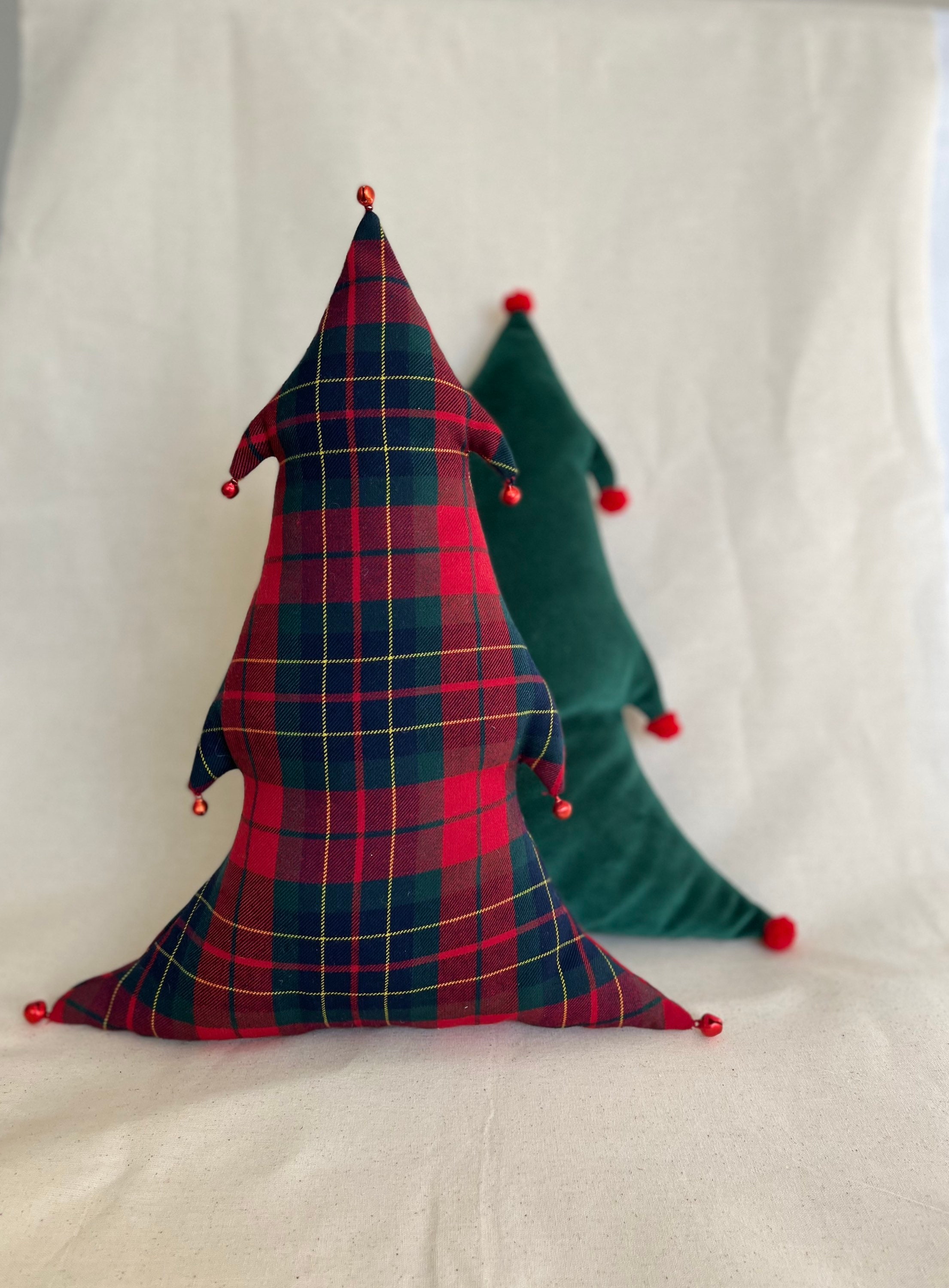 Christmas Tree Pillow Tartan Tree Pillow Christmas Tree Etsy