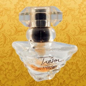 Tresor Eau De Parfum Lancome Paris Fragrance Miniature Bottle Vintage 1990s Fragrance French Parisian Art Deco Collectible Vanity Decor