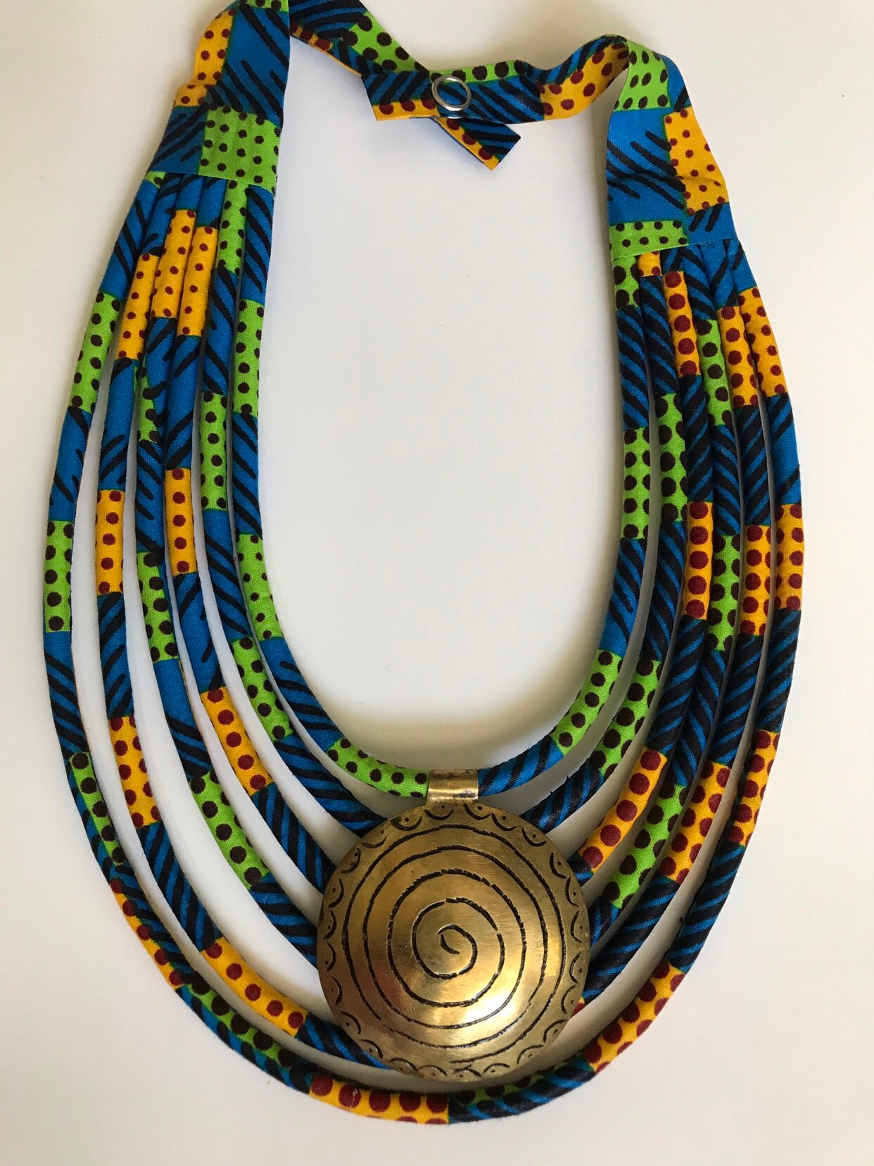 African Fabric Necklace African Jewelry Ankara Print Etsy