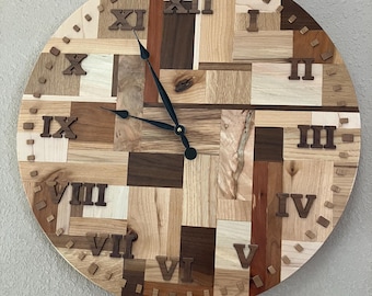 ronde houten hangende klok van 22 inch